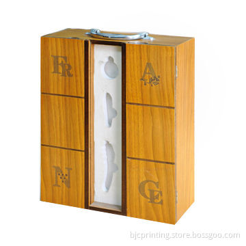 Fancy wine packaging box, wooden or cardboard material
